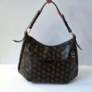 Dooney & Bourke Purse Black 1975 Signature East West Collins Hobo Tote Bag